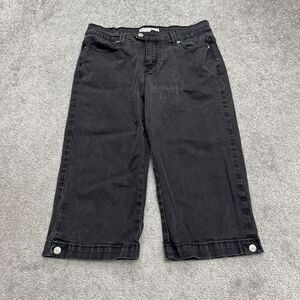 Levi's 548 Perfectly Slimming Capri Denim Jeans Womens 10 Black Cotton Stretch